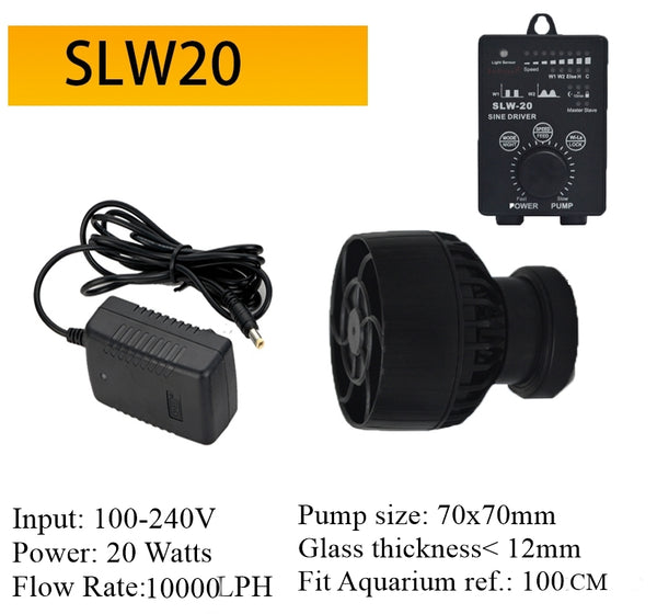 Jebao WIFI Marine Pump Aquarium SINE WAVE Flow Wavemaker Super Quiet for Fish Reef Marine Coral Tank, Model# SLW10 SLW20 SLW30