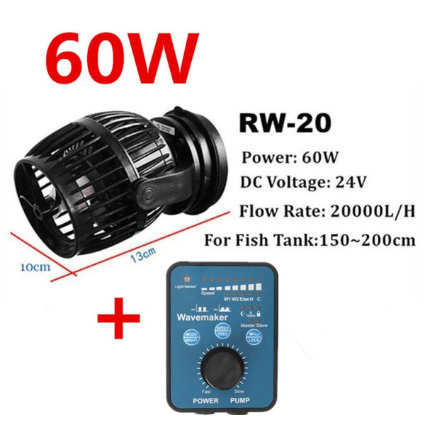 Jebao Aquarium Wave Maker Marine Pump DC 24V Wireless Smart Water Pump RW-4 RW8 RW15 RW20 for Fish Tank Pond